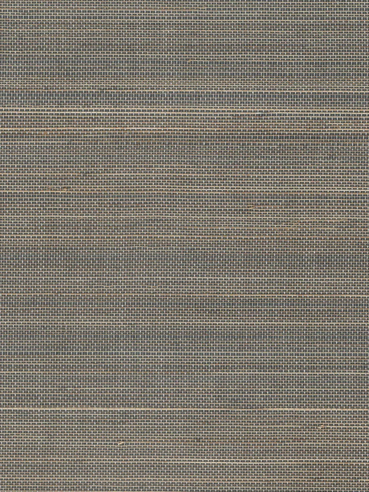 Charcoal and Brown Woven Abaca Wallpaper — 3:4 close-up of woven texture