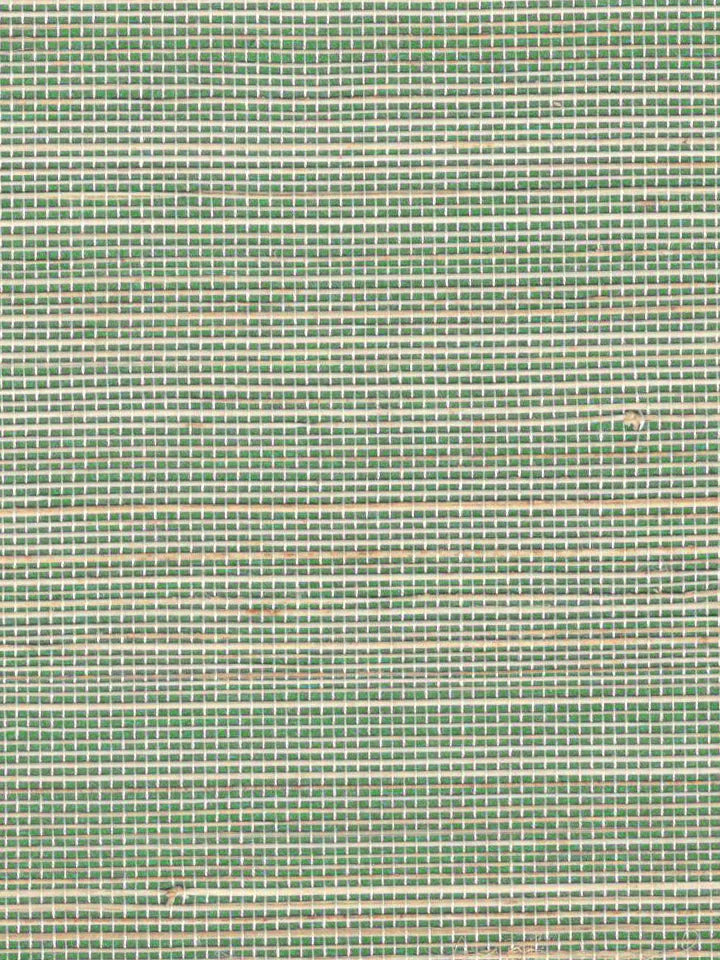 Sage Green and Tan Striped Abaca Wallpaper — 3:4 close-up of woven texture
