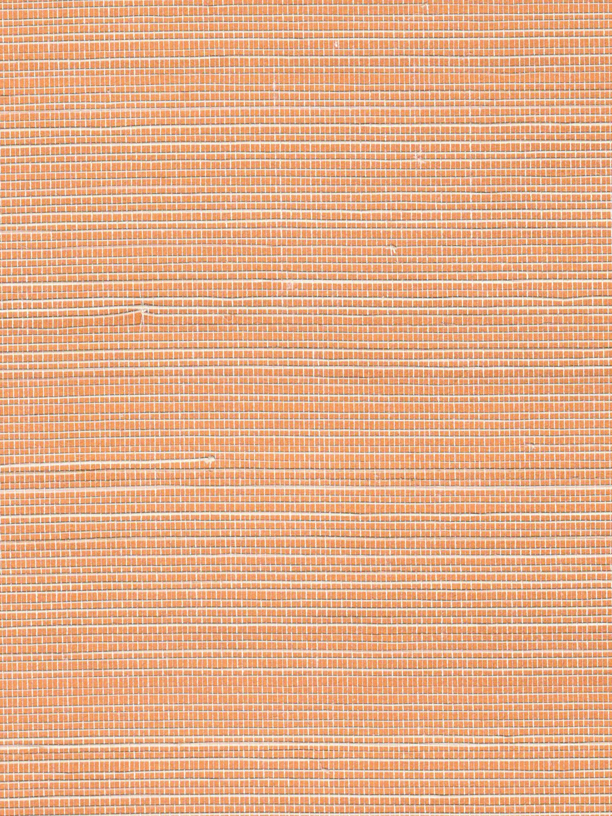 Burnt Orange and Cream Woven Abaca Wallpaper — 3:4 close-up of woven texture