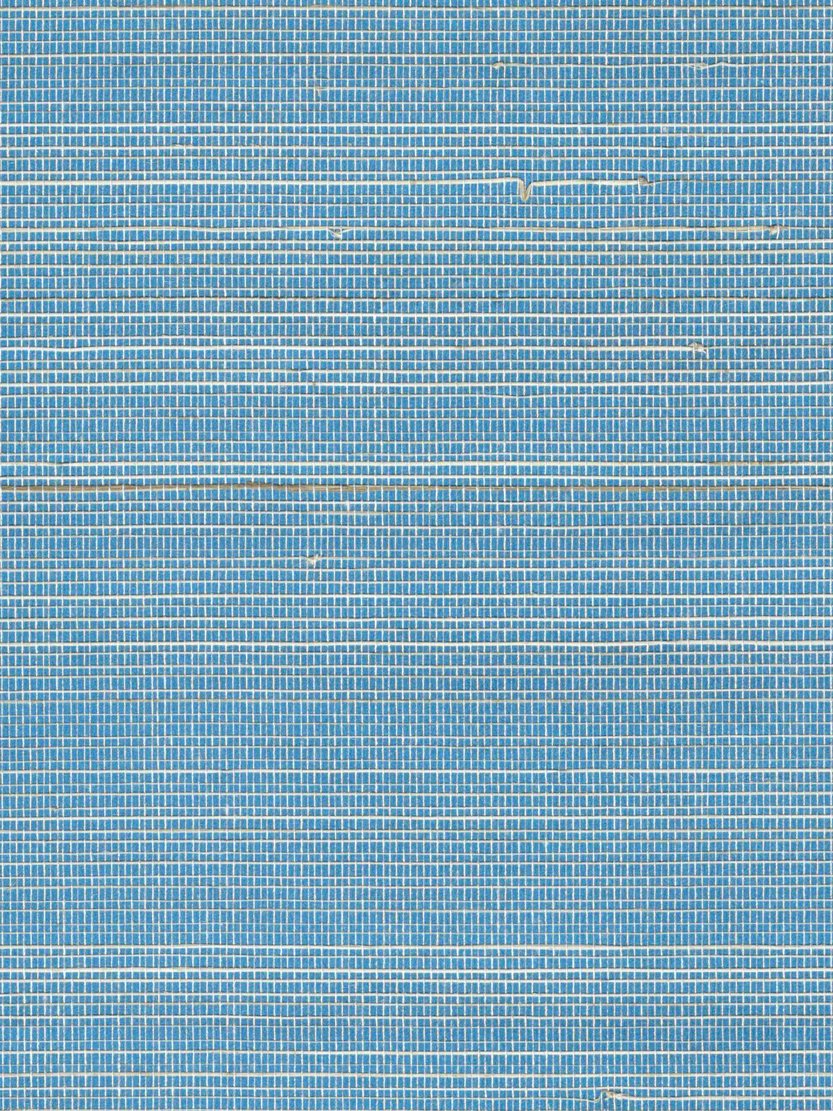 Blue and Ivory Open Weave Abaca Wallpaper — 3:4 close-up of woven texture