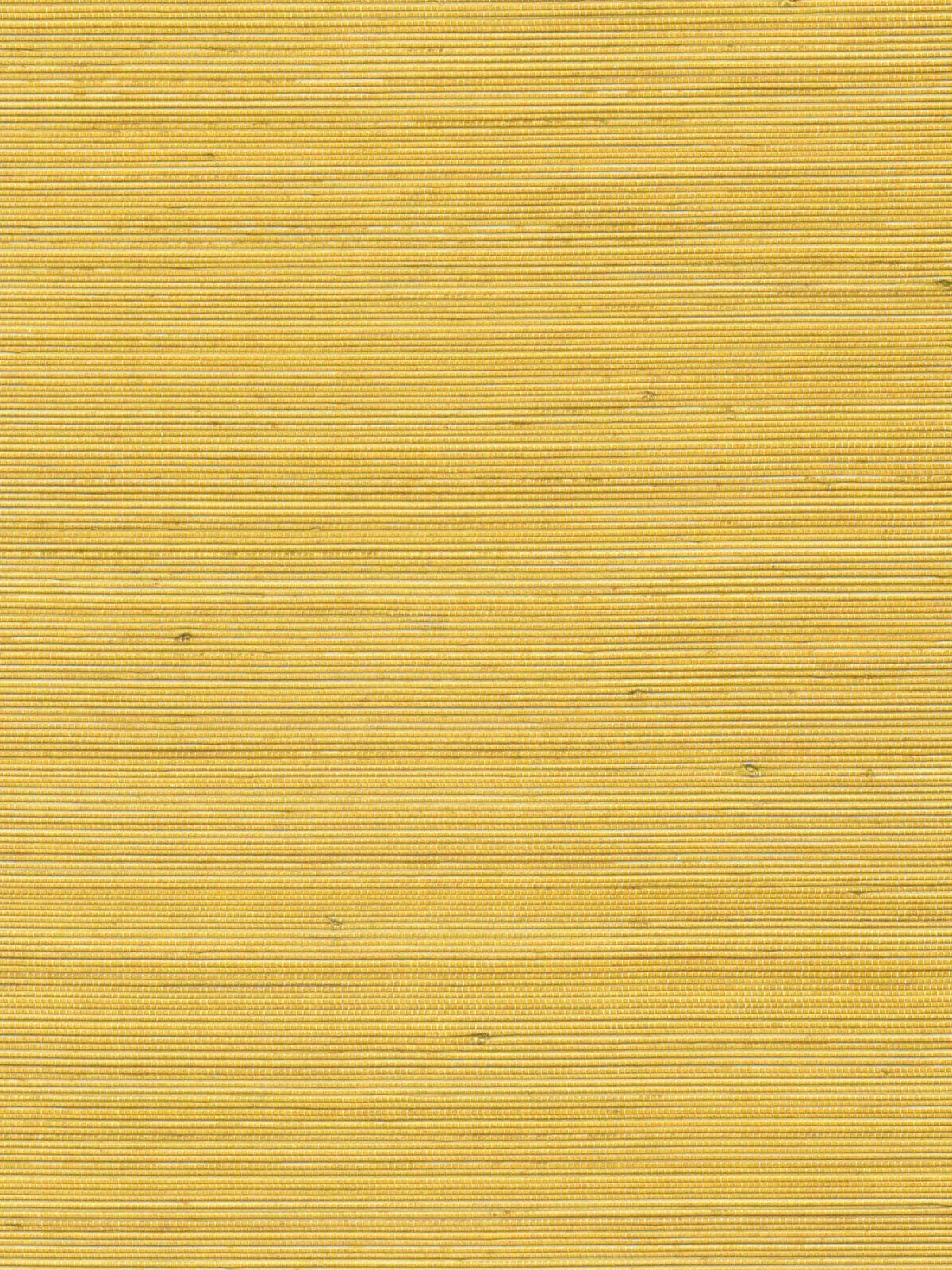 Golden Yellow Linear Abaca Wallpaper — 3:4 close-up of woven texture