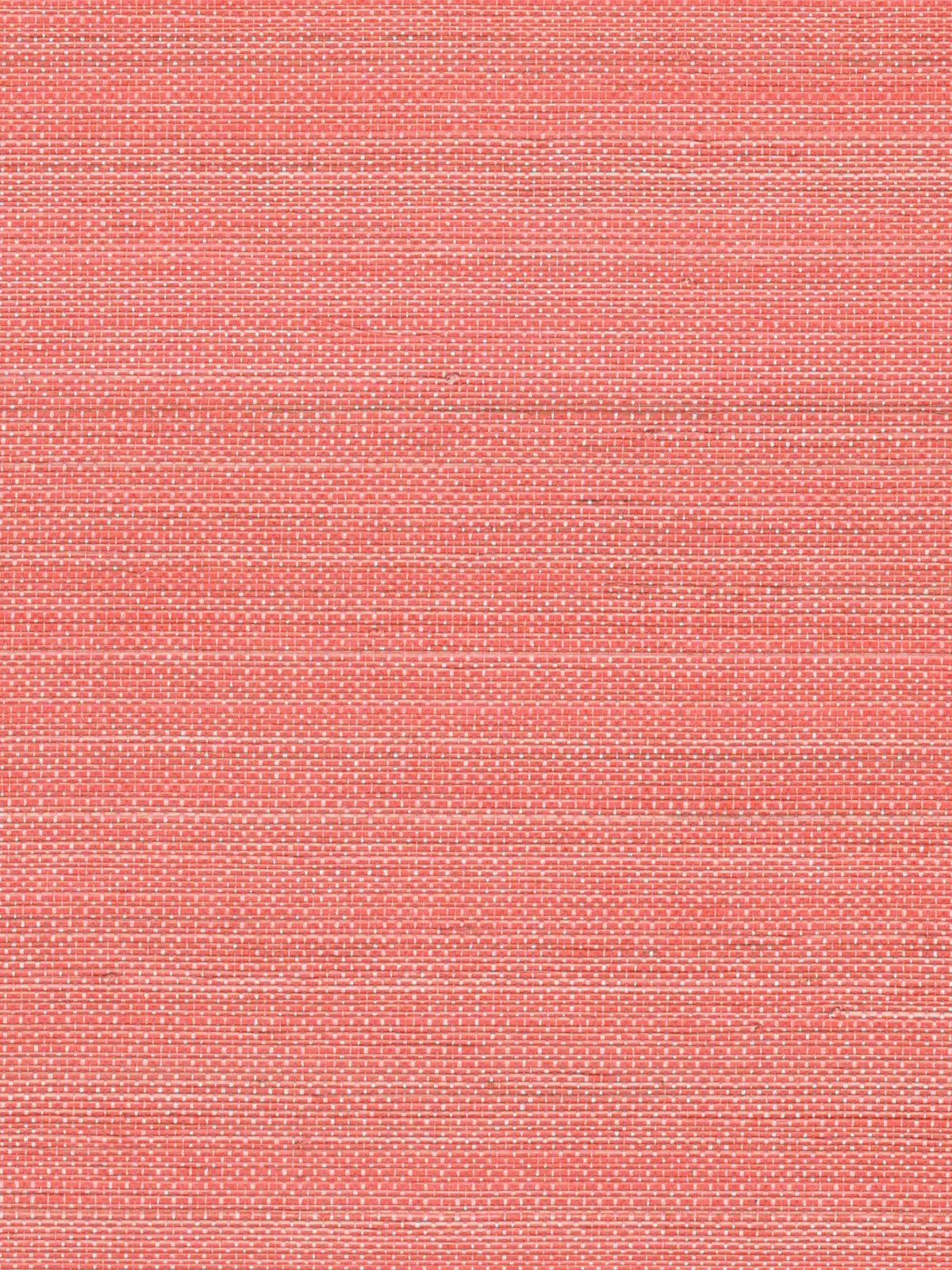 Coral Pink Textured Abaca Wallpaper — 3:4 close-up of woven texture