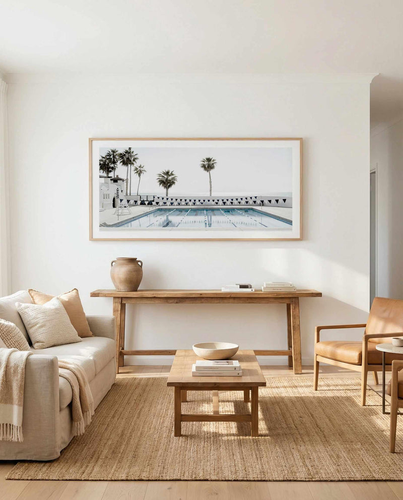 Ole Hanson Beach Club California LS by Michael Geercke | Panoramic Art Print from Olive et Oriel where you can shop wallpaper and artworks online