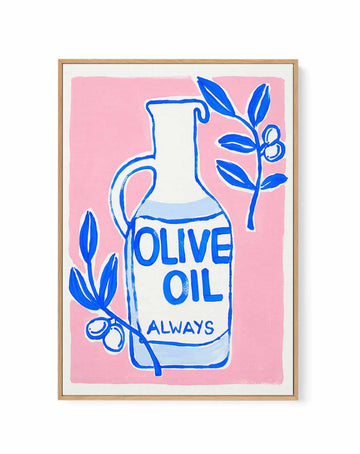 Olive Oil Always by Teena Zerefos | Framed Canvas Art Print from Olive et Oriel where you can shop wallpaper and artworks online