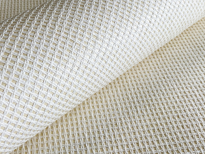 White Paperweave on Pearl Wallpaper