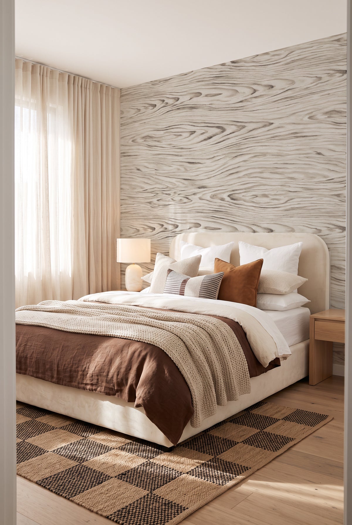 Oakmere in Mushroom Taupe Wallpaper