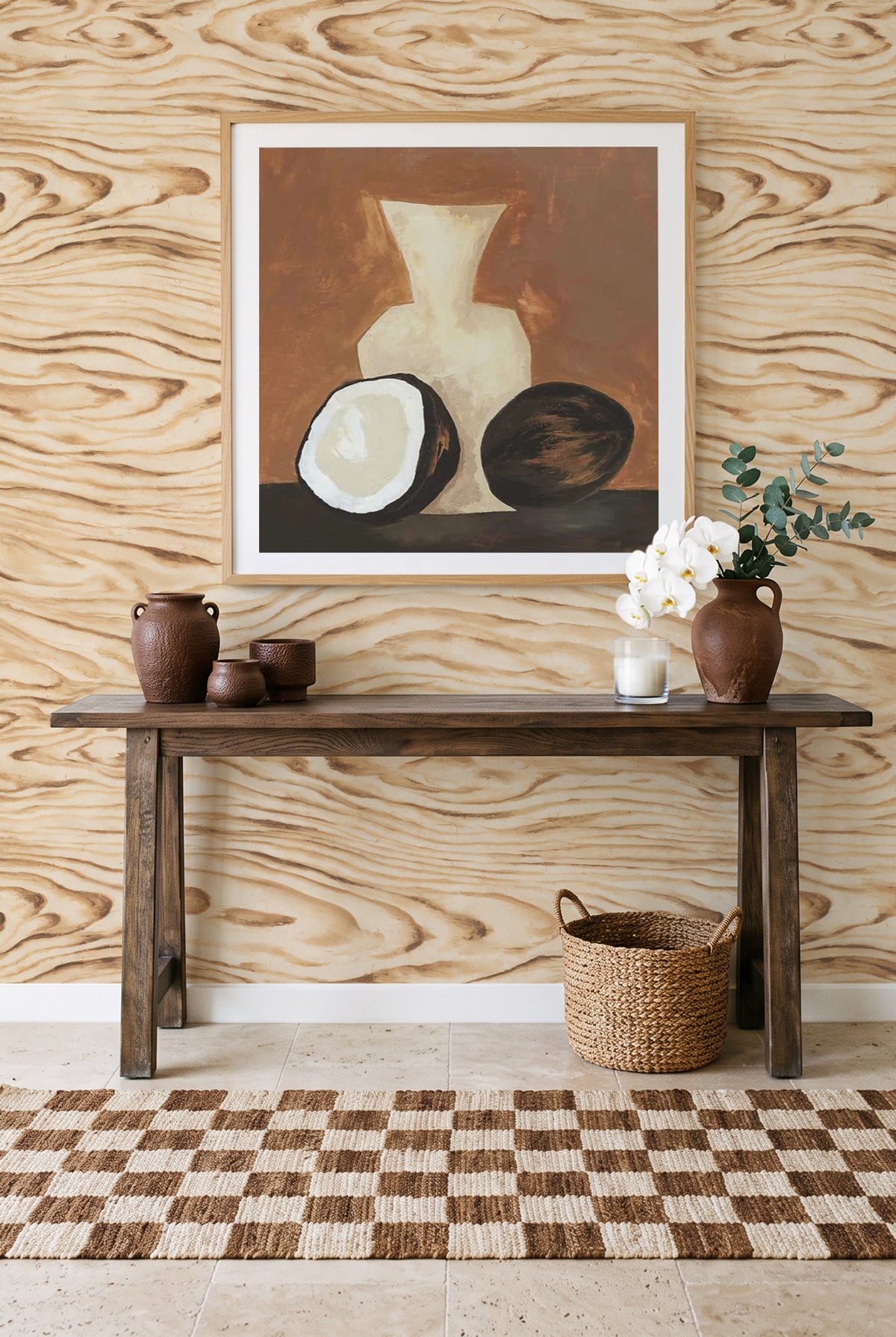 Oakmere in Beige Wallpaper