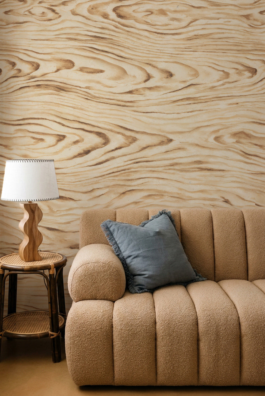 Oakmere in Beige Wallpaper