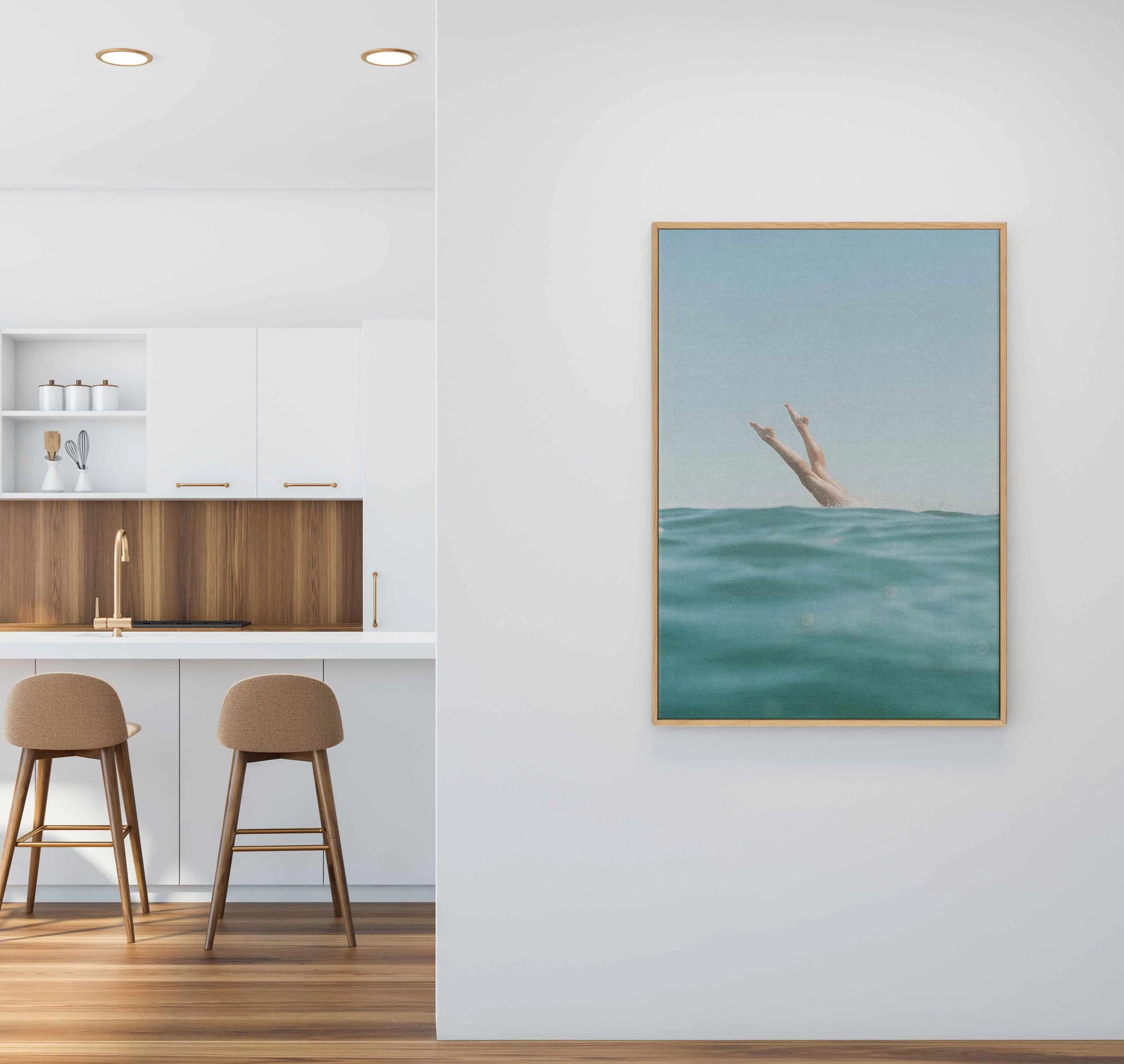 Ocean Dive by Elise Wilcox | Framed Canvas Art Print from Olive et Oriel where you can shop wallpaper and artworks online