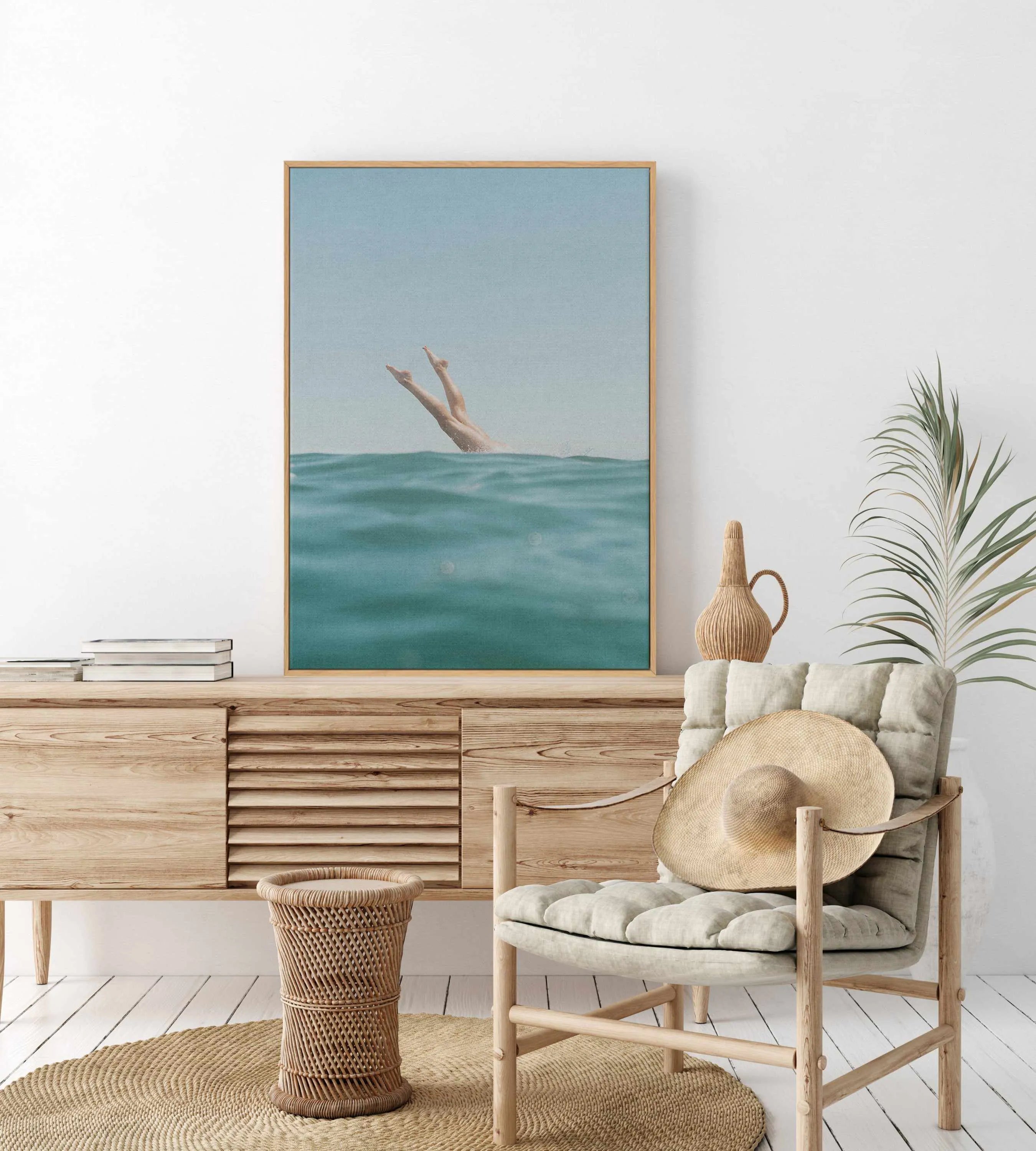 Ocean Dive by Elise Wilcox | Framed Canvas Art Print from Olive et Oriel where you can shop wallpaper and artworks online