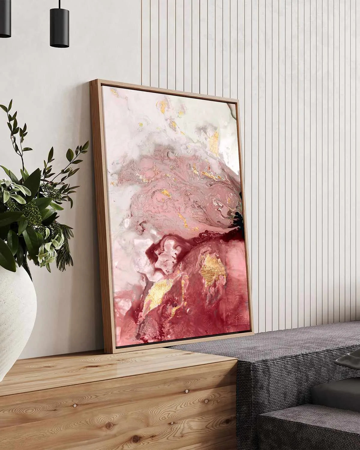 Ocean Splash Crimson I | Framed Canvas Art Print from Olive et Oriel where you can shop wallpaper and artworks online