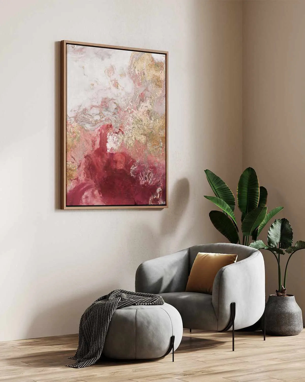 Ocean Splash Crimson II | Framed Canvas Art Print from Olive et Oriel where you can shop wallpaper and artworks online