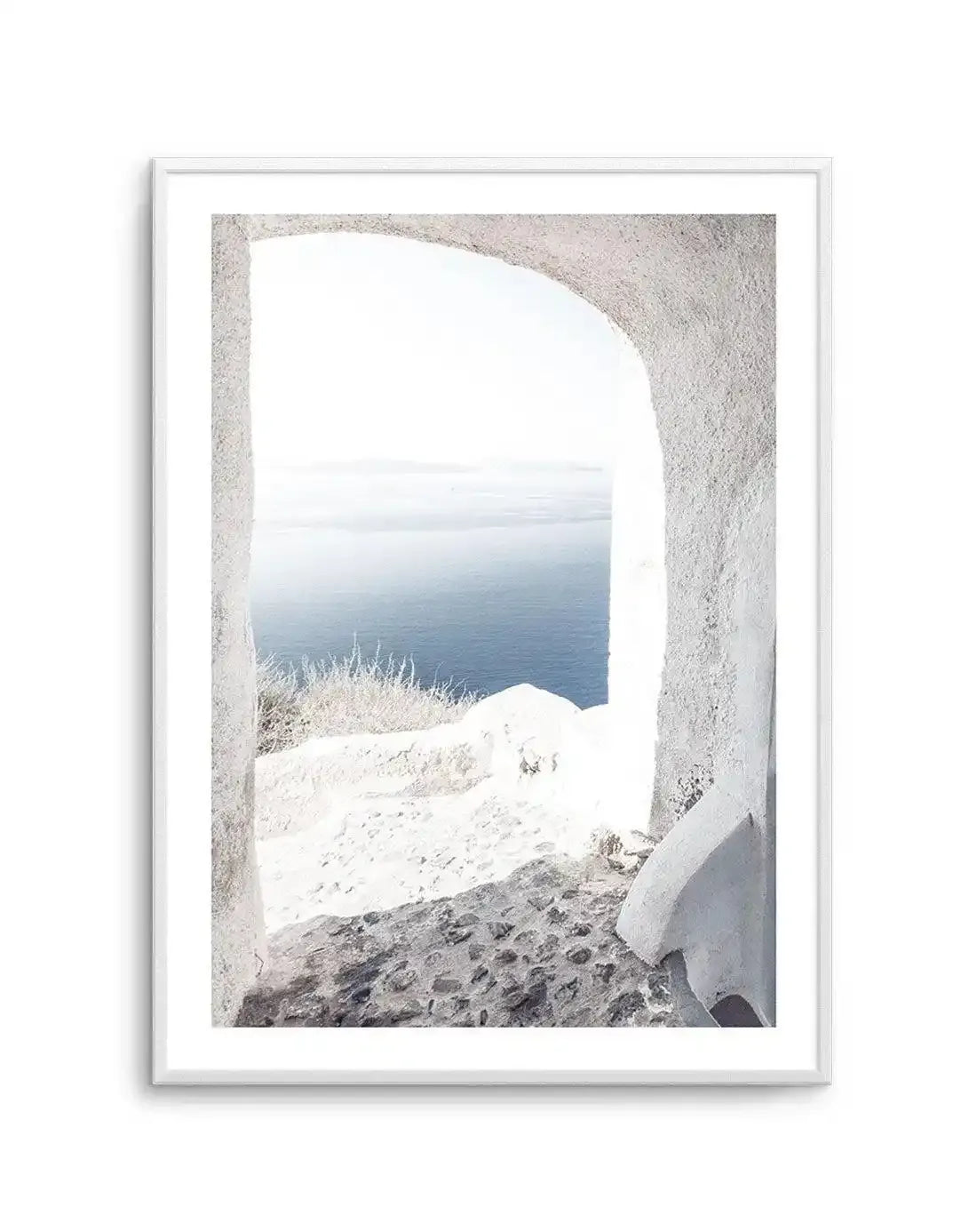 Ocean View | Santorini Art Print-Shop Greece Wall Art Prints Online with Olive et Oriel - Our collection of Greek Islands art prints offer unique wall art including blue domes of Santorini in Oia, mediterranean sea prints and incredible posters from Milos and other Greece landscape photography - this collection will add mediterranean blue to your home, perfect for updating the walls in coastal, beach house style. There is Greece art on canvas and extra large wall art with fast, free shipping acr