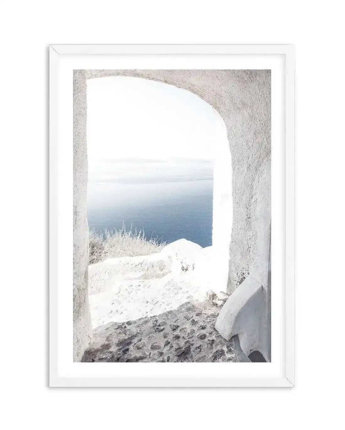 Ocean View | Santorini Art Print-Shop Greece Wall Art Prints Online with Olive et Oriel - Our collection of Greek Islands art prints offer unique wall art including blue domes of Santorini in Oia, mediterranean sea prints and incredible posters from Milos and other Greece landscape photography - this collection will add mediterranean blue to your home, perfect for updating the walls in coastal, beach house style. There is Greece art on canvas and extra large wall art with fast, free shipping acr