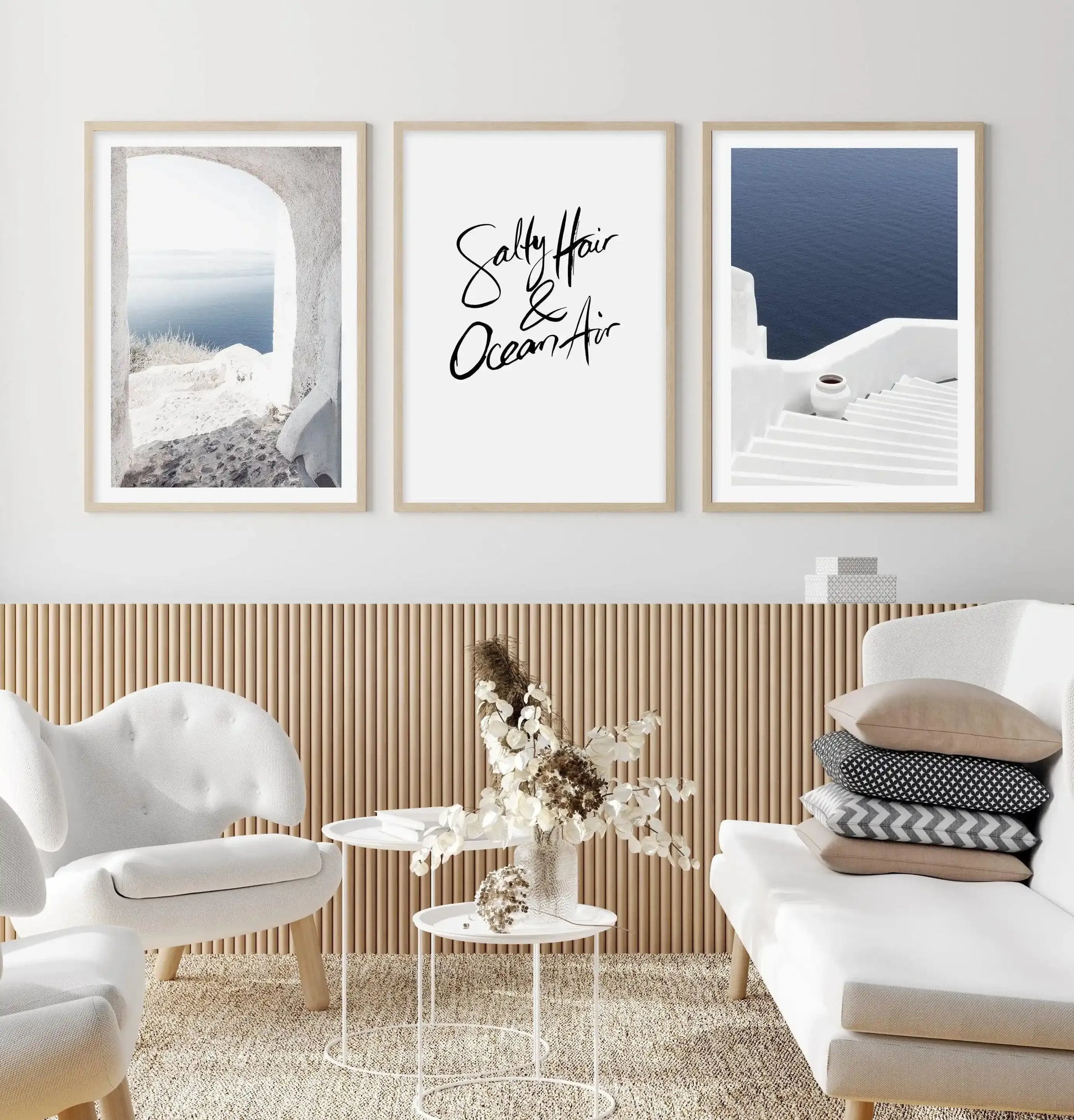 Ocean View | Santorini Art Print-Shop Greece Wall Art Prints Online with Olive et Oriel - Our collection of Greek Islands art prints offer unique wall art including blue domes of Santorini in Oia, mediterranean sea prints and incredible posters from Milos and other Greece landscape photography - this collection will add mediterranean blue to your home, perfect for updating the walls in coastal, beach house style. There is Greece art on canvas and extra large wall art with fast, free shipping acr