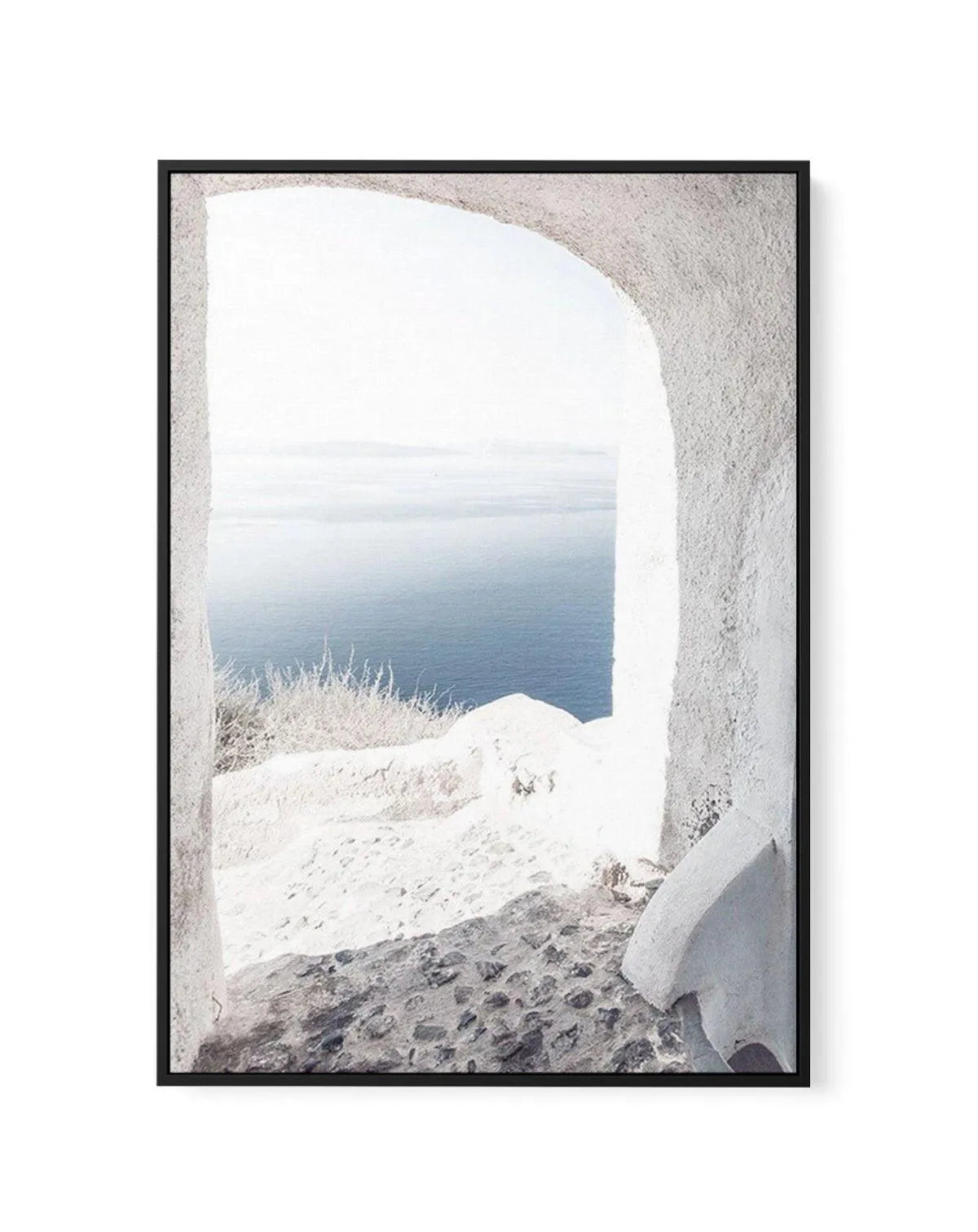 Ocean View | Santorini | Framed Canvas-Shop Greece Wall Art Prints Online with Olive et Oriel - Our collection of Greek Islands art prints offer unique wall art including blue domes of Santorini in Oia, mediterranean sea prints and incredible posters from Milos and other Greece landscape photography - this collection will add mediterranean blue to your home, perfect for updating the walls in coastal, beach house style. There is Greece art on canvas and extra large wall art with fast, free shippi