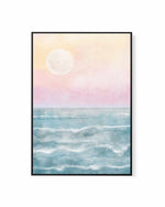 Ocean Moonlight | Framed Canvas Art Print