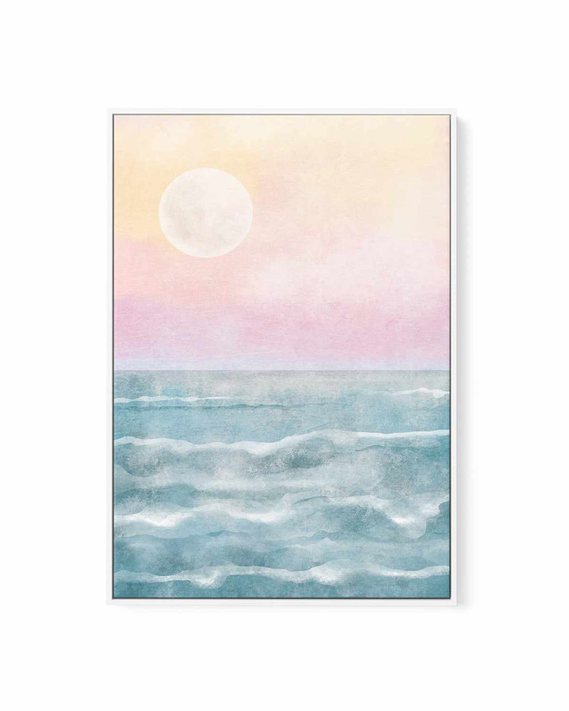 Ocean Moonlight | Framed Canvas Art Print