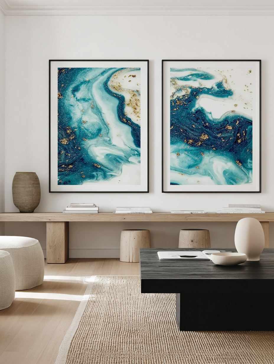 Ocean Marble I & II Art Print Set of 2 | Matching Wall Art from Olive et Oriel where you can shop wallpaper and artworks online