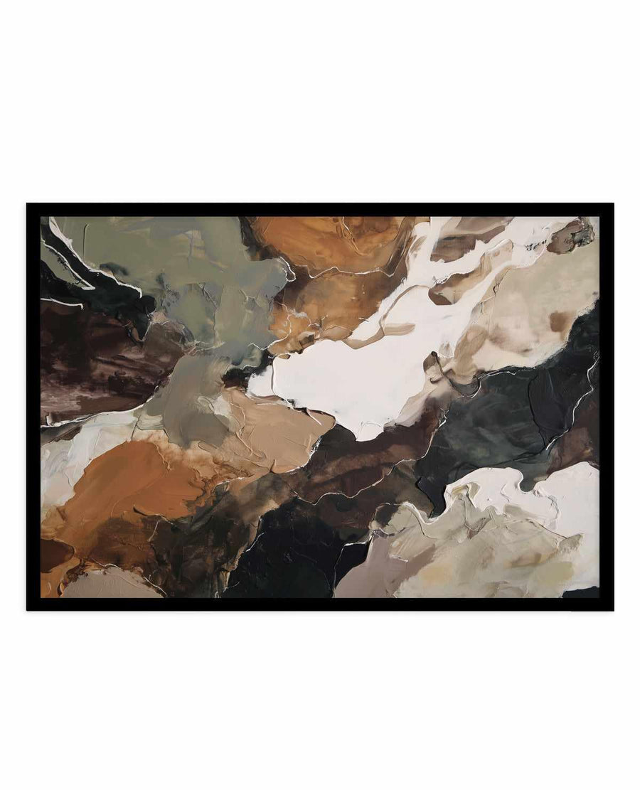 Ochre Ridge I | Art Print abstract art print oak frame with white border