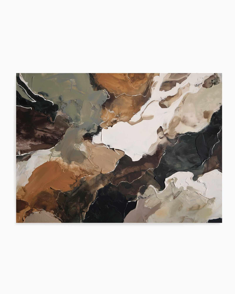 Ochre Ridge I | Art Print abstract art print oak frame with white border