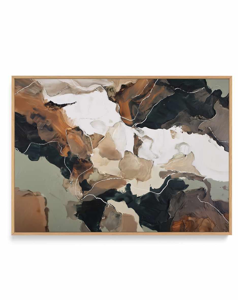 Ochre Ridge II Framed Canvas Art Print — framed canvas wall art Australia oak frame