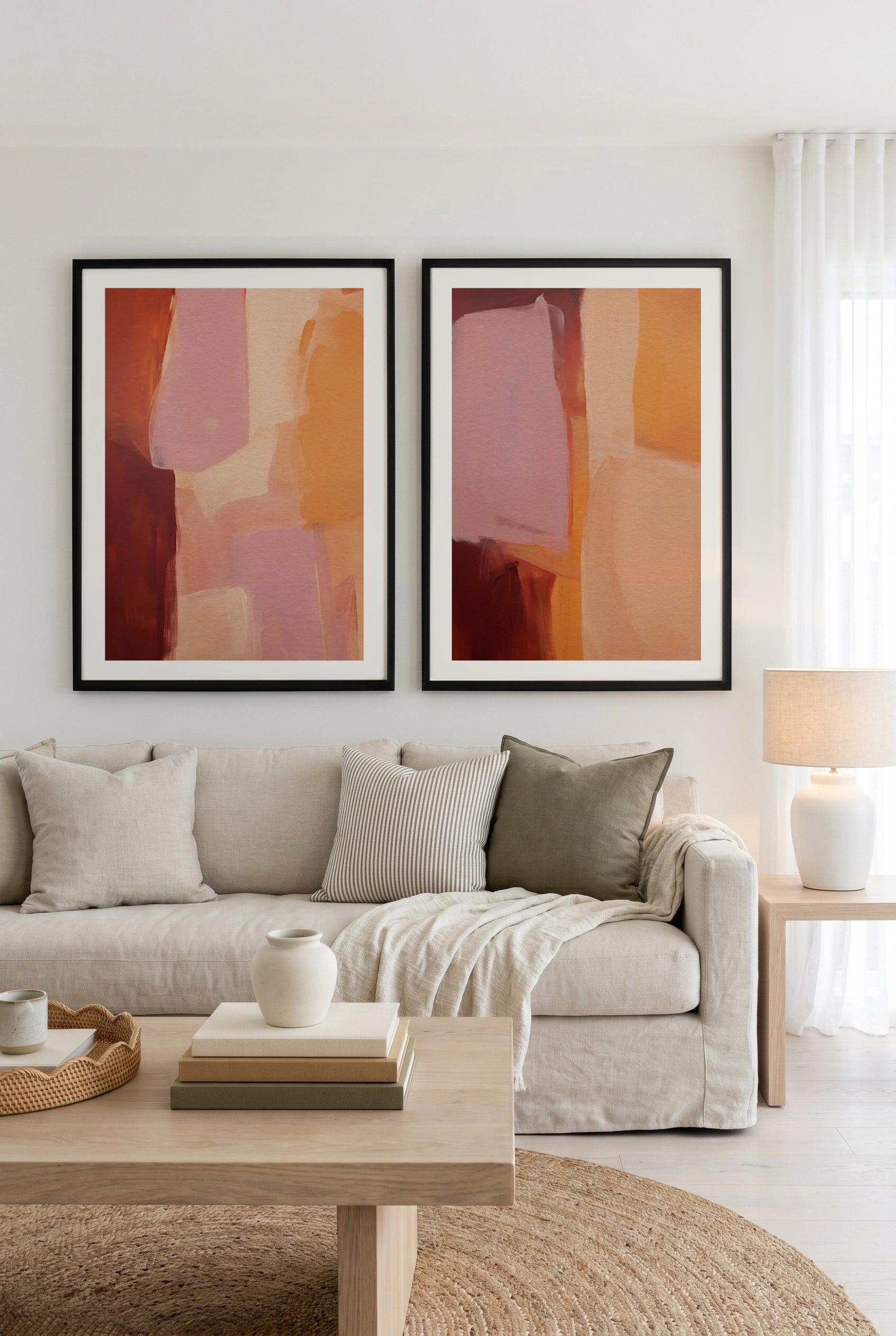 Ocria I & II Art Print Set of 2 | Matching Wall Art