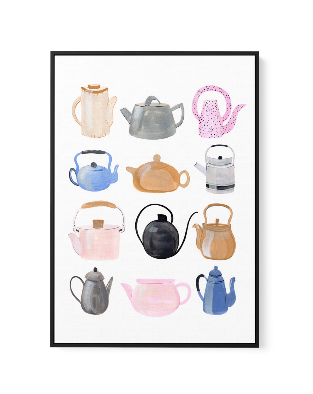Official Teapots by Laura Page | Framed Canvas Art Print