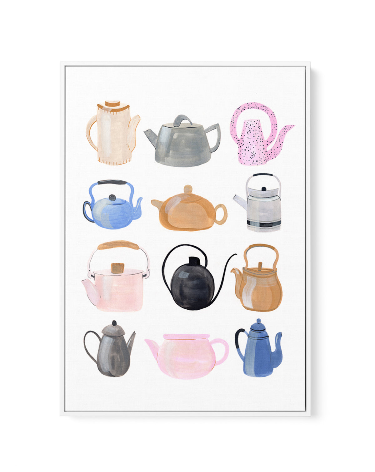 Official Teapots by Laura Page | Framed Canvas Art Print