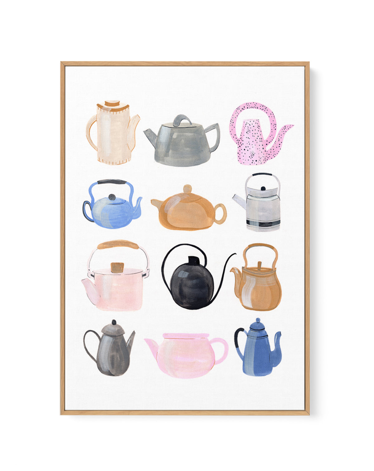 Official Teapots by Laura Page | Framed Canvas Art Print