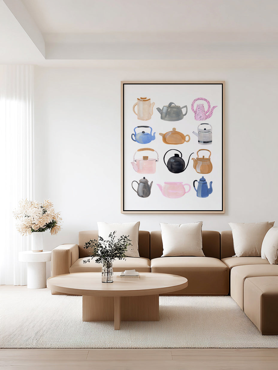 Official Teapots by Laura Page | Framed Canvas Art Print