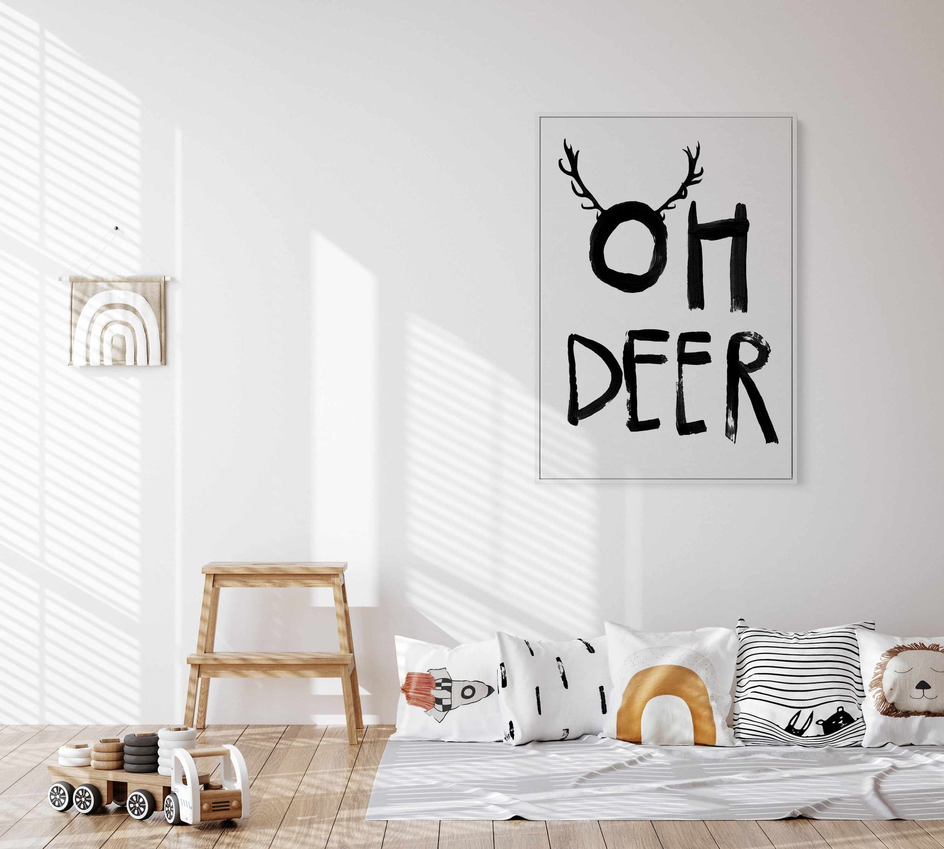 Oh Deer By Treechild | Framed Canvas Art Print from Olive et Oriel where you can shop wallpaper and artworks online