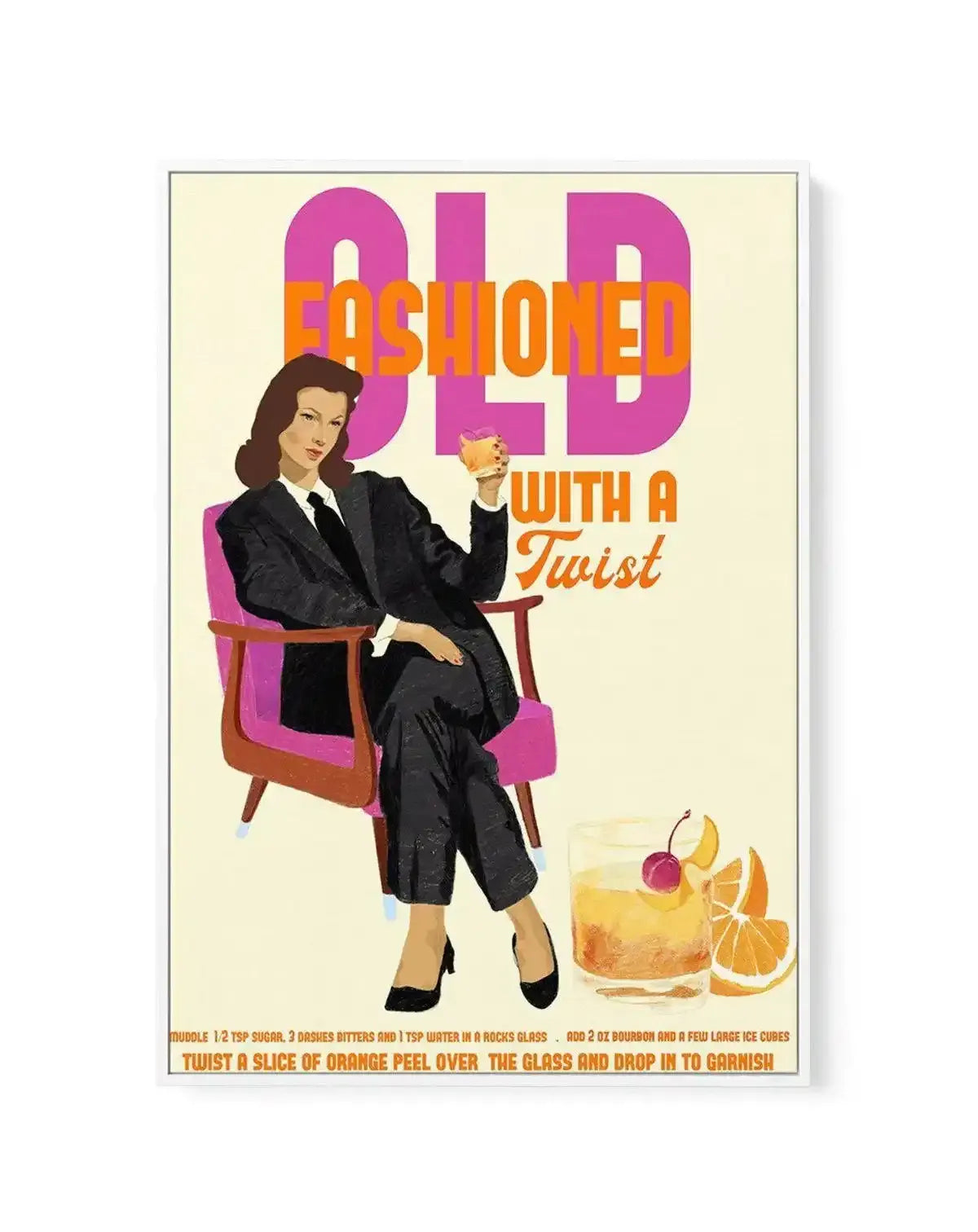 Old Fashioned By Jenny Liz Rome | Framed Canvas-CANVAS-You can shop wall art online with Olive et Oriel for everything from abstract art to fun kids wall art. Our beautiful modern art prints and canvas art are available from large canvas prints to wall art paintings and our proudly Australian artwork collection offers only the highest quality framed large wall art and canvas art Australia - You can buy fashion photography prints or Hampton print posters and paintings on canvas from Olive et Orie