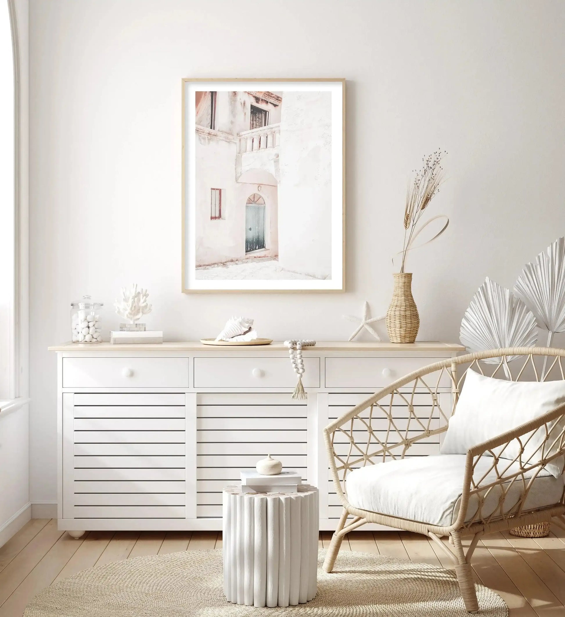 Old Villa | Greece Art Print-Shop Greece Wall Art Prints Online with Olive et Oriel - Our collection of Greek Islands art prints offer unique wall art including blue domes of Santorini in Oia, mediterranean sea prints and incredible posters from Milos and other Greece landscape photography - this collection will add mediterranean blue to your home, perfect for updating the walls in coastal, beach house style. There is Greece art on canvas and extra large wall art with fast, free shipping across 