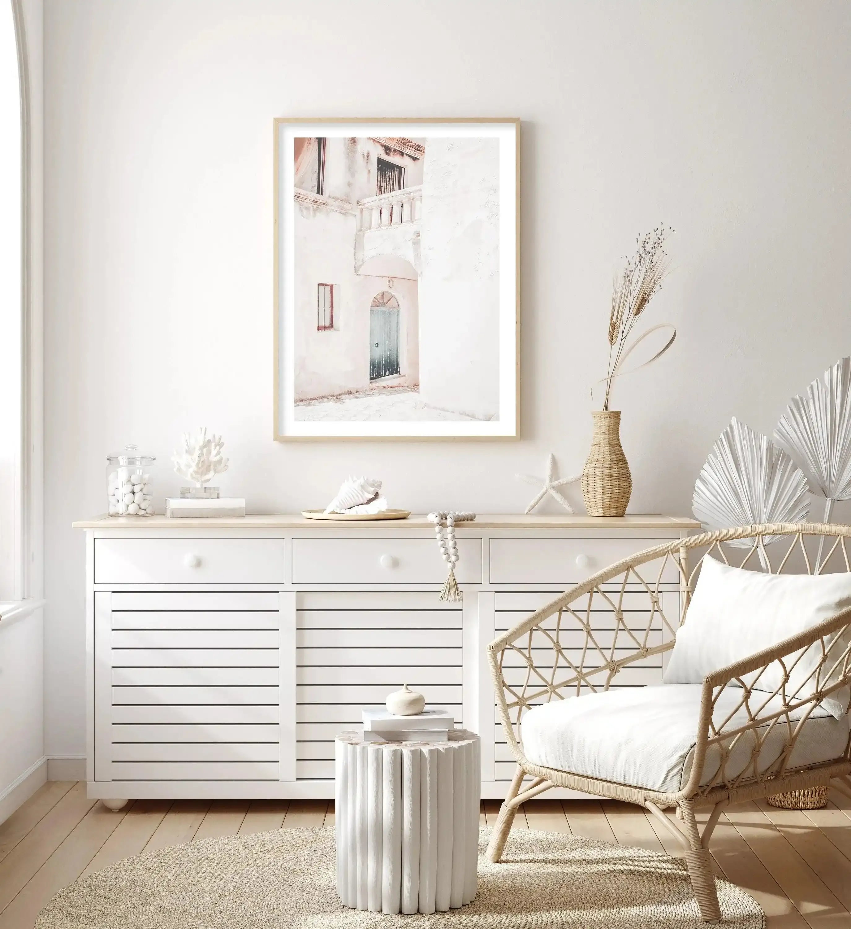 Old Villa | Greece Art Print-Shop Greece Wall Art Prints Online with Olive et Oriel - Our collection of Greek Islands art prints offer unique wall art including blue domes of Santorini in Oia, mediterranean sea prints and incredible posters from Milos and other Greece landscape photography - this collection will add mediterranean blue to your home, perfect for updating the walls in coastal, beach house style. There is Greece art on canvas and extra large wall art with fast, free shipping across 