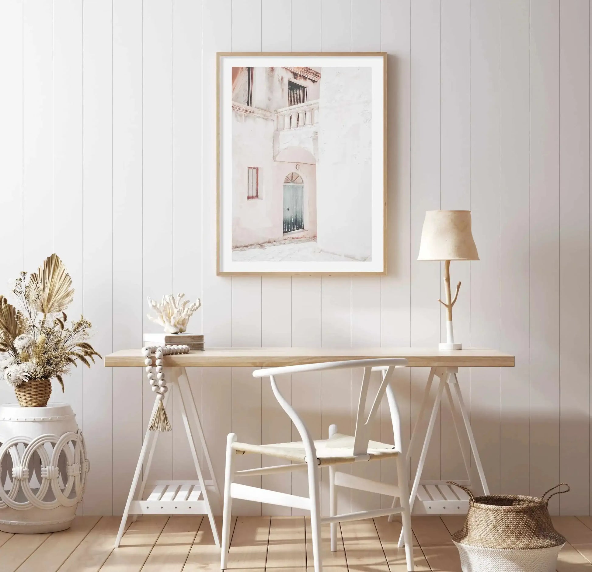 Old Villa | Greece Art Print-Shop Greece Wall Art Prints Online with Olive et Oriel - Our collection of Greek Islands art prints offer unique wall art including blue domes of Santorini in Oia, mediterranean sea prints and incredible posters from Milos and other Greece landscape photography - this collection will add mediterranean blue to your home, perfect for updating the walls in coastal, beach house style. There is Greece art on canvas and extra large wall art with fast, free shipping across 