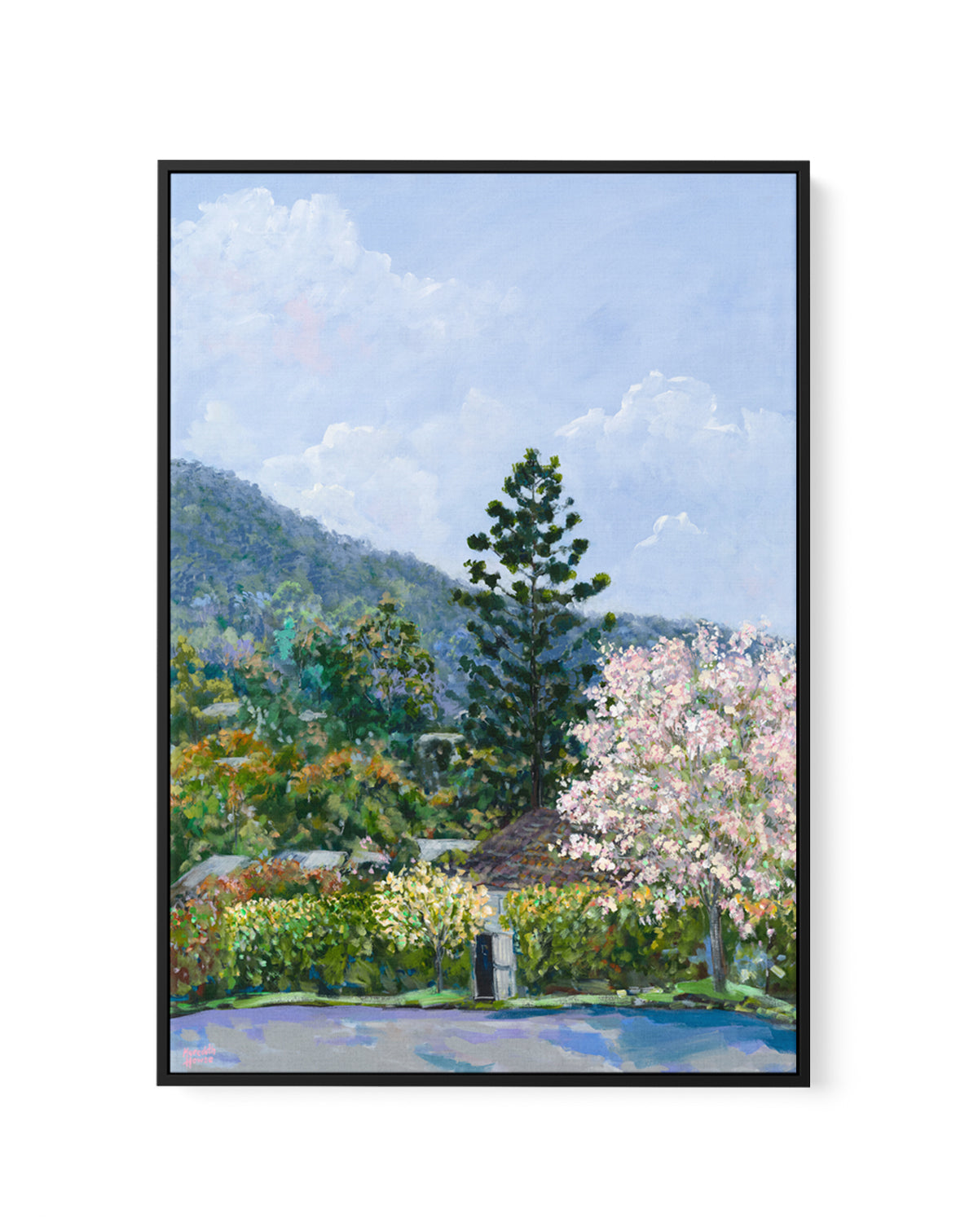 Oleander Drive Ashgrove by Meredith Howse | Framed Canvas Art Print