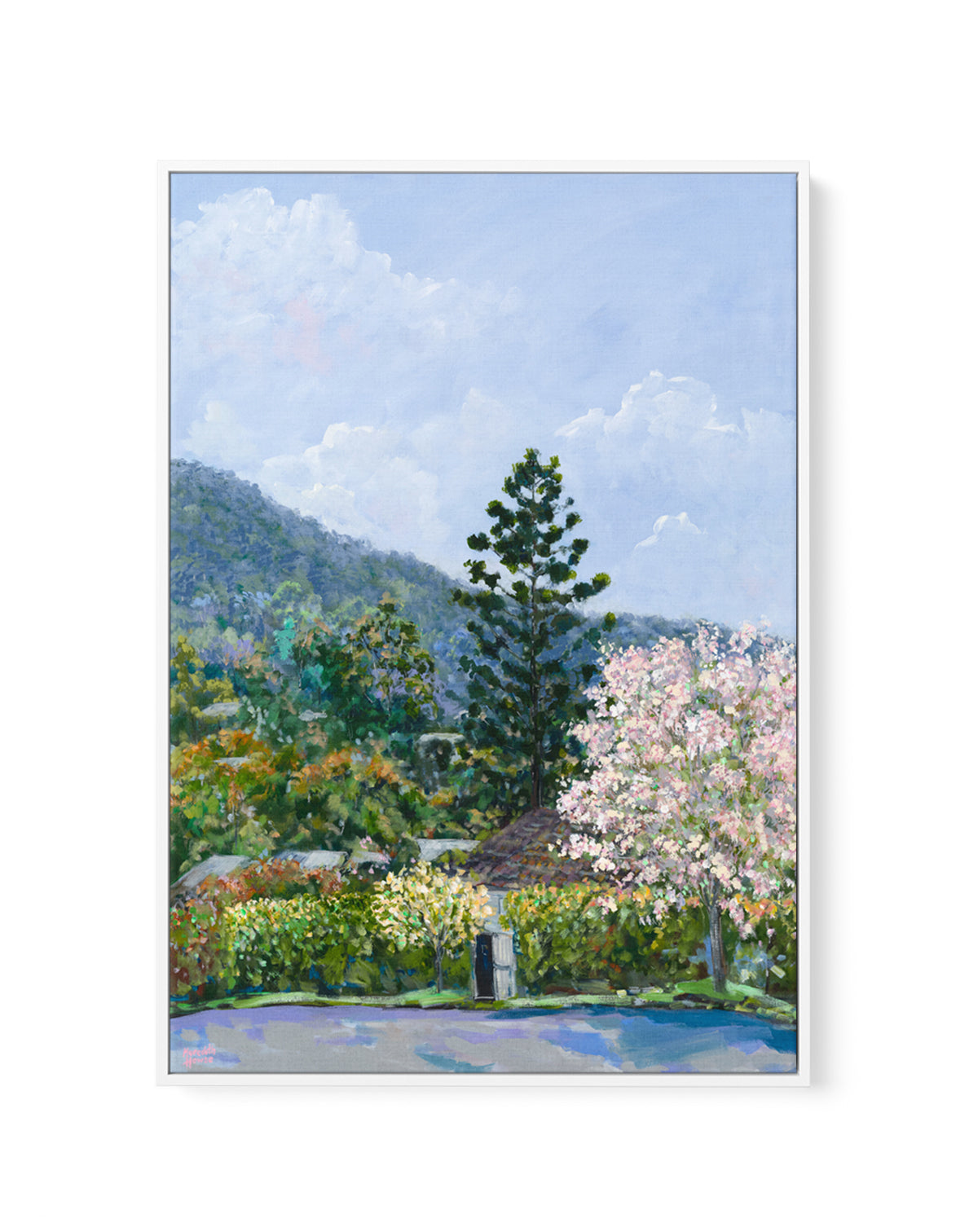 Oleander Drive Ashgrove by Meredith Howse | Framed Canvas Art Print