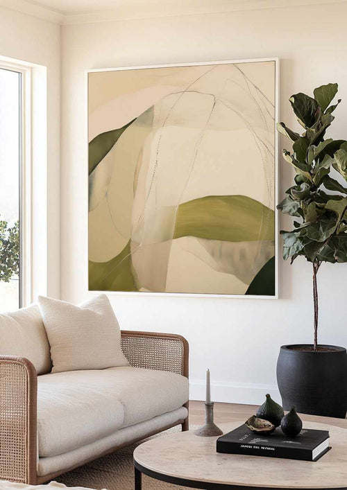 Olive Haze I | Framed Canvas Art Print