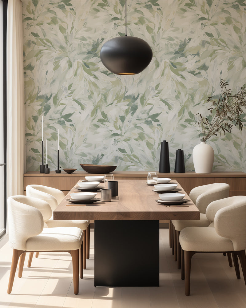 Olive Veil in Sage Green Wallpaper from Olive et Oriel where you can shop wallpaper and artworks online