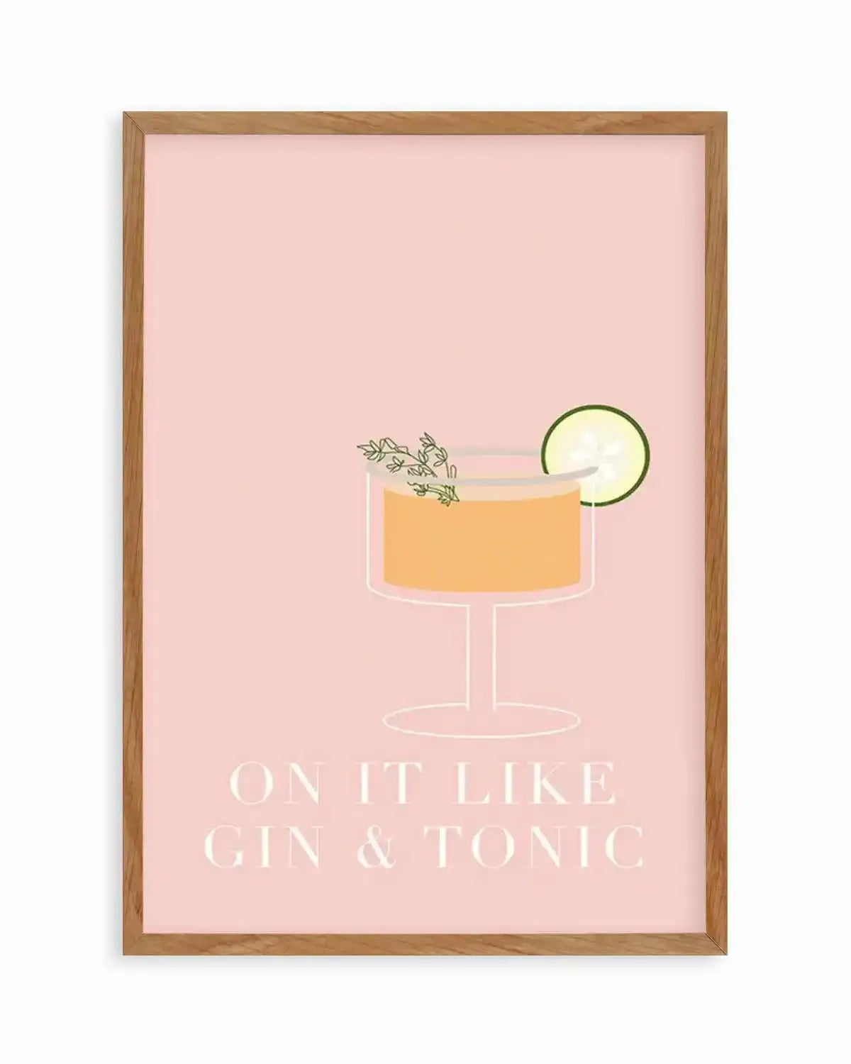 On It Like Gin & Tonic | Pink Art Print from Olive et Oriel where you can shop wallpaper and artworks online