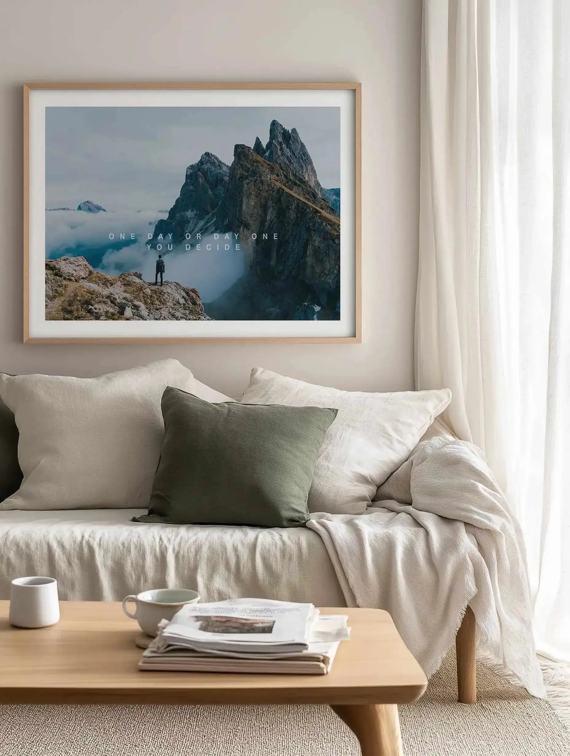 One Day Or Day One, You Decide Art Print from Olive et Oriel where you can shop wallpaper and artworks online