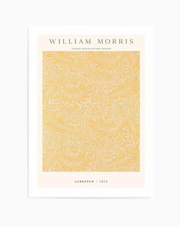 Orange Larkspur by William Morris Art Print from Olive et Oriel where you can shop wallpaper and artworks online