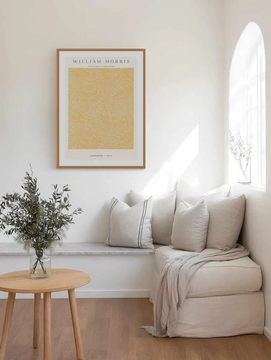 Orange Larkspur by William Morris Art Print from Olive et Oriel where you can shop wallpaper and artworks online