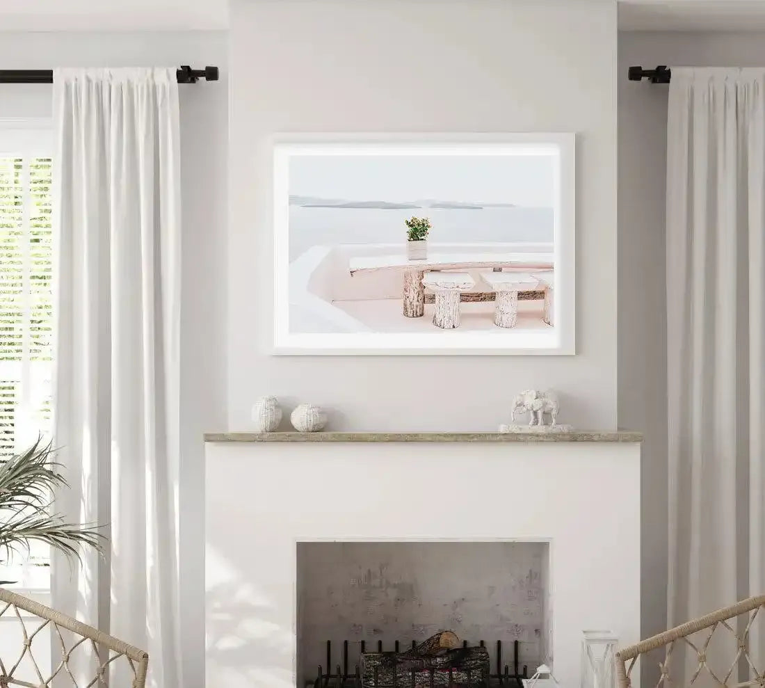 Orange Tree | Santorini Art Print-Shop Greece Wall Art Prints Online with Olive et Oriel - Our collection of Greek Islands art prints offer unique wall art including blue domes of Santorini in Oia, mediterranean sea prints and incredible posters from Milos and other Greece landscape photography - this collection will add mediterranean blue to your home, perfect for updating the walls in coastal, beach house style. There is Greece art on canvas and extra large wall art with fast, free shipping ac