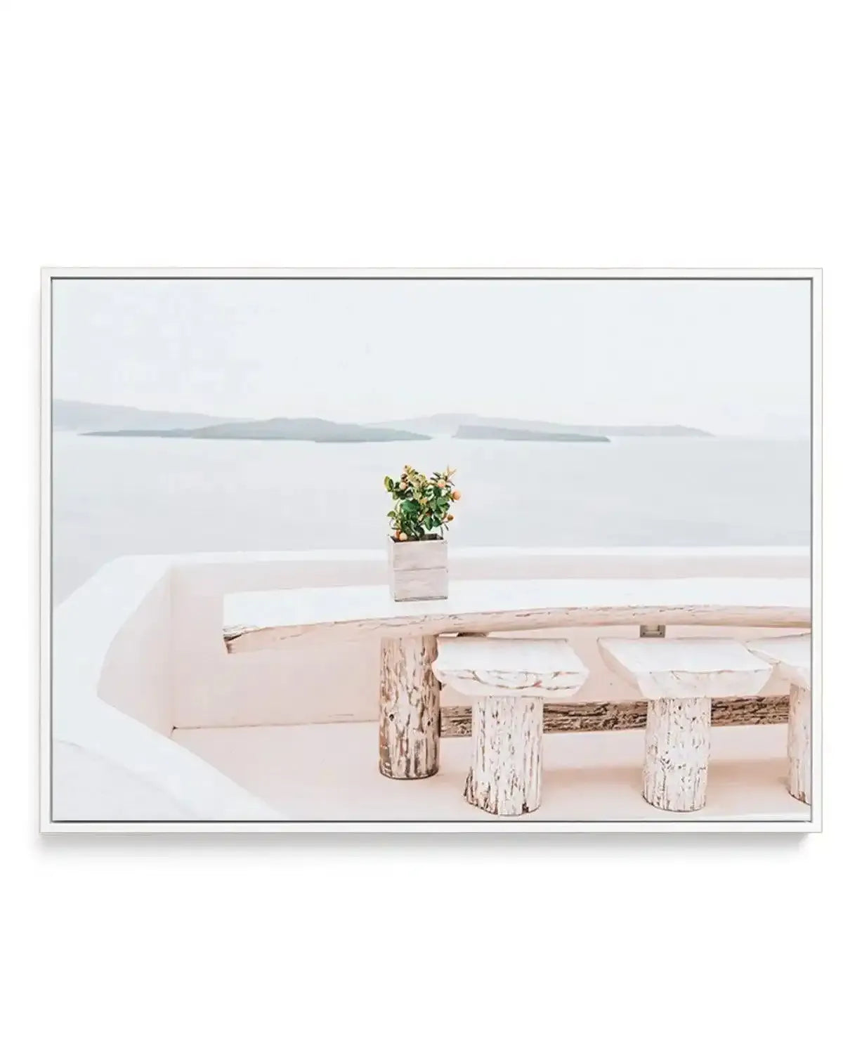 Orange Tree | Santorini | Framed Canvas-Shop Greece Wall Art Prints Online with Olive et Oriel - Our collection of Greek Islands art prints offer unique wall art including blue domes of Santorini in Oia, mediterranean sea prints and incredible posters from Milos and other Greece landscape photography - this collection will add mediterranean blue to your home, perfect for updating the walls in coastal, beach house style. There is Greece art on canvas and extra large wall art with fast, free shipp