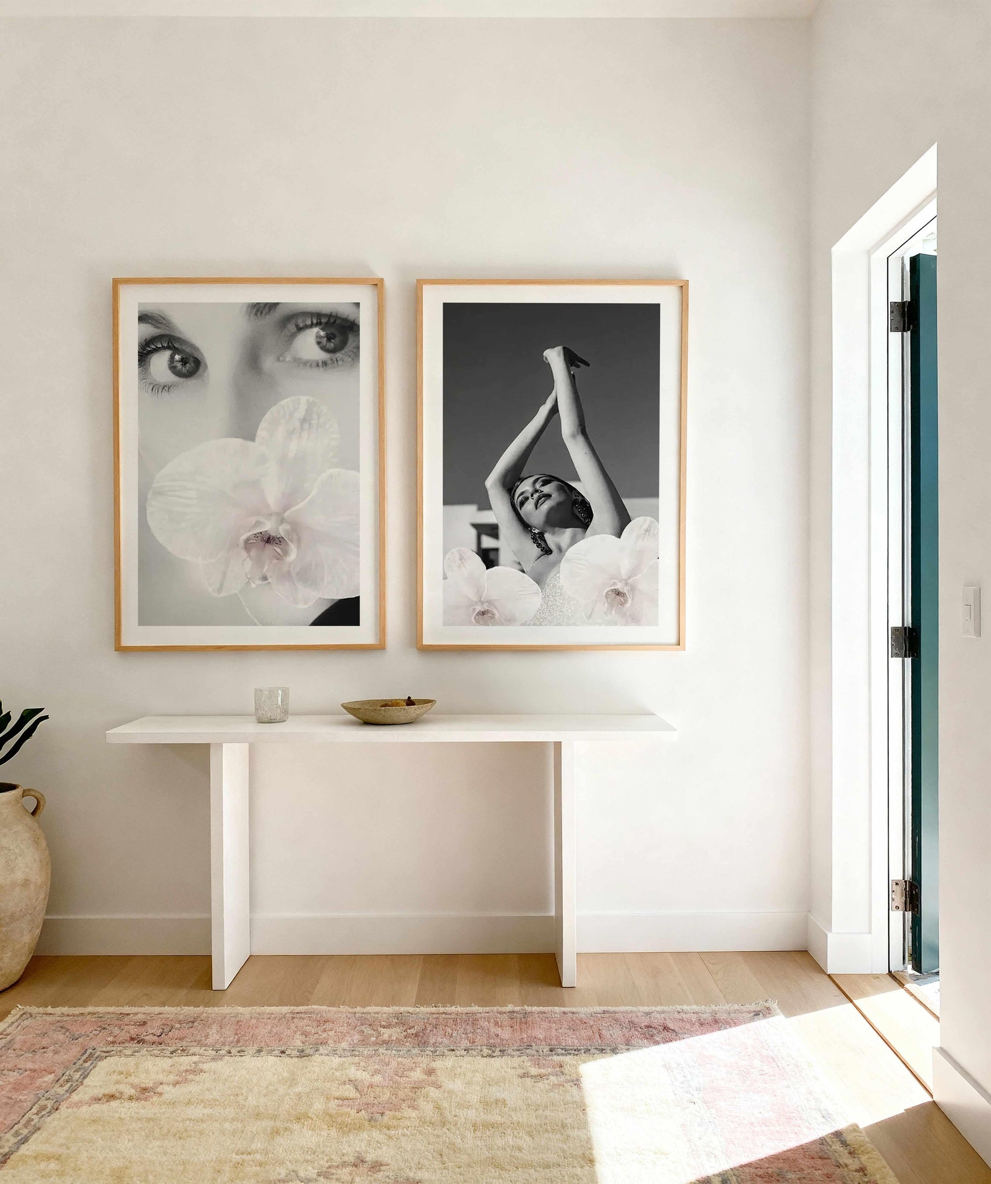 Orchids Girl I & II Art Print Set of 2 | Matching Wall Art from Olive et Oriel where you can shop wallpaper and artworks online