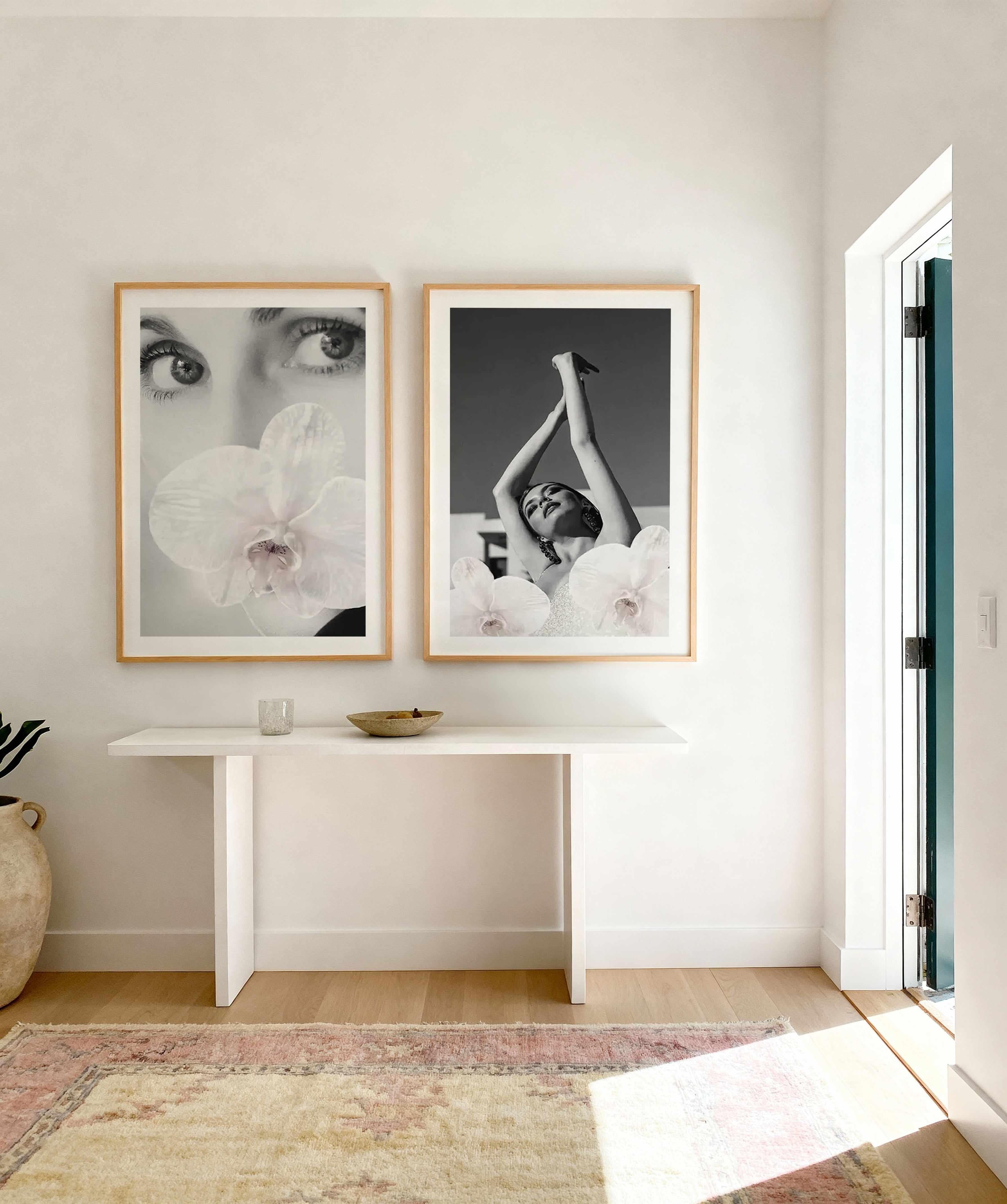 Orchids Girl I & II Art Print Set of 2 | Matching Wall Art from Olive et Oriel where you can shop wallpaper and artworks online