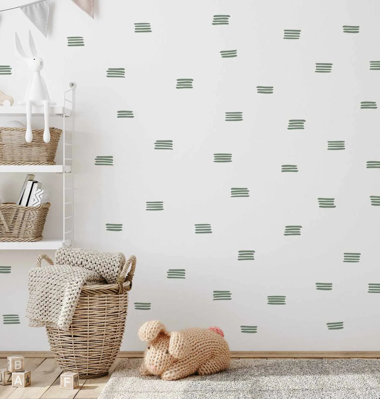 Organic Stripes Decal Set-Decals-Olive et Oriel-Decorate your kids bedroom wall decor with removable wall decals, these fabric kids decals are a great way to add colour and update your children's bedroom. Available as girls wall decals or boys wall decals, there are also nursery decals.