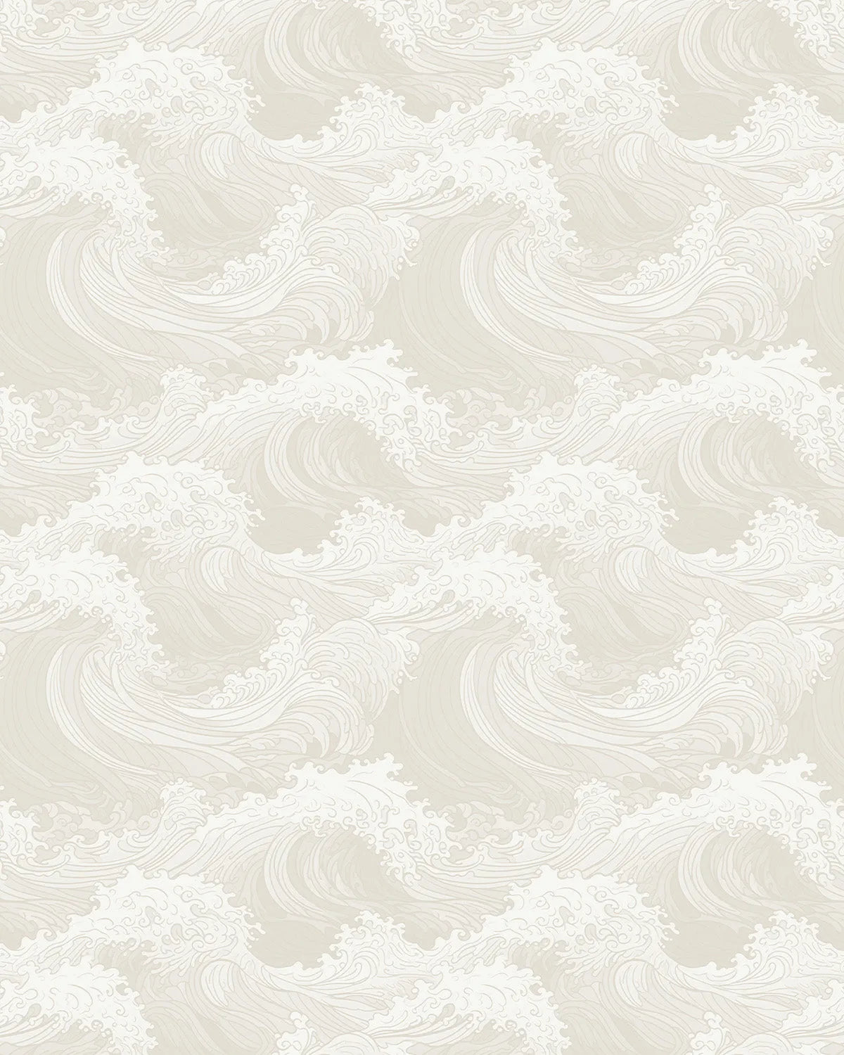 Oriental Waves in Neutral Wallpaper from Olive et Oriel where you can shop wallpaper and artworks online